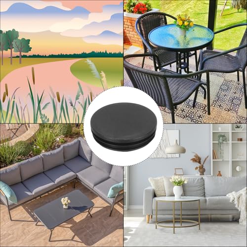 Image of MECCANIXITY 8pcs Round Plastic Hole Plugs, 2 3 /8 Inch (60mm) Black Insert Tubing End Cap for Inserts Chair Leg Glide Furniture Protectors Metal Legs Round Tube