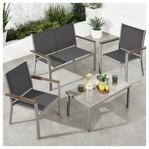 Contemporary Outdoor Textilene Furniture Set