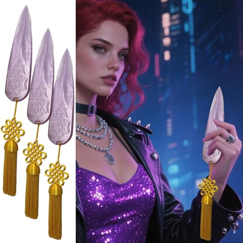 3PCS Zoe-y's Prop Replicas for Demon Pop Hunters, Zoeys Daggers, Halloween Anime Movie Cosplay Weapons, Halloween Costume Party Prop Accessories for Girls Women - Image 6