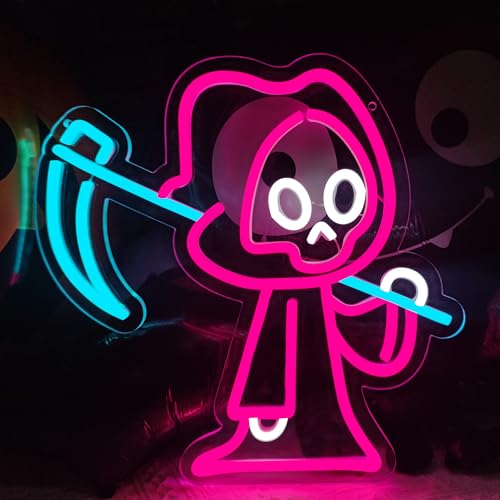 InnovTools Halloween Ghost Neon Sign, LED Grim Reaper Neon Signs