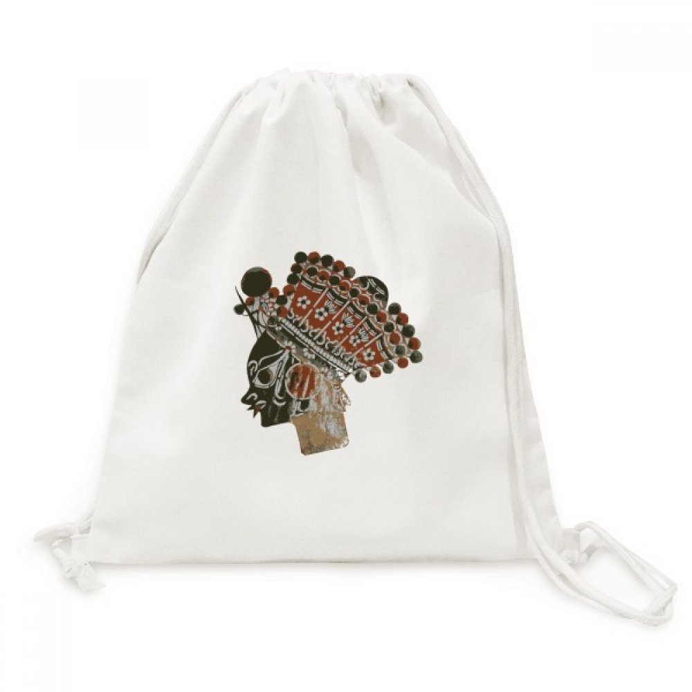 Toile drawstring backpack voyage sacs imprimé traditionnel style ombre portrait