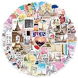 Leisitator 100 PCS Paris Stickers - Waterproof Vinyl Paris Sticker Decal for Water...