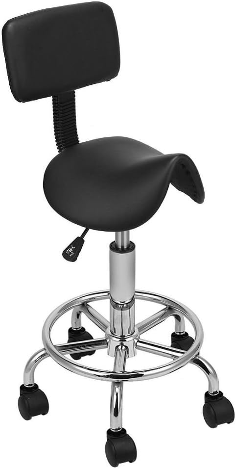 Hydraulic Saddle Salon Stool Massage Chair Tattoo Facial Spa Office Backrest : Beauty & Personal Care
