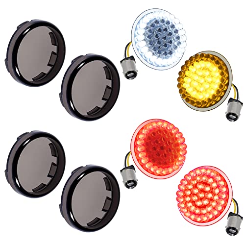 Benlari 2”1157 LED Turn Signals Lights Kit Bullet Lighting Bulbs 2009-21 Smoke Lens Compatible for Harley Davidson Touring Dyna Softail Sportster Street Glide Road Glide Special