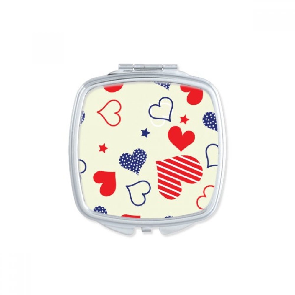 Miroir compact multicolore en forme de cœur et étoiles, idée cadeau mignon