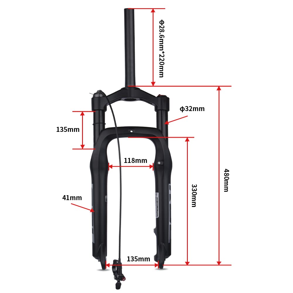 Amazon | BOLANY スノービーチバイクサスペンションフォーク 20インチ