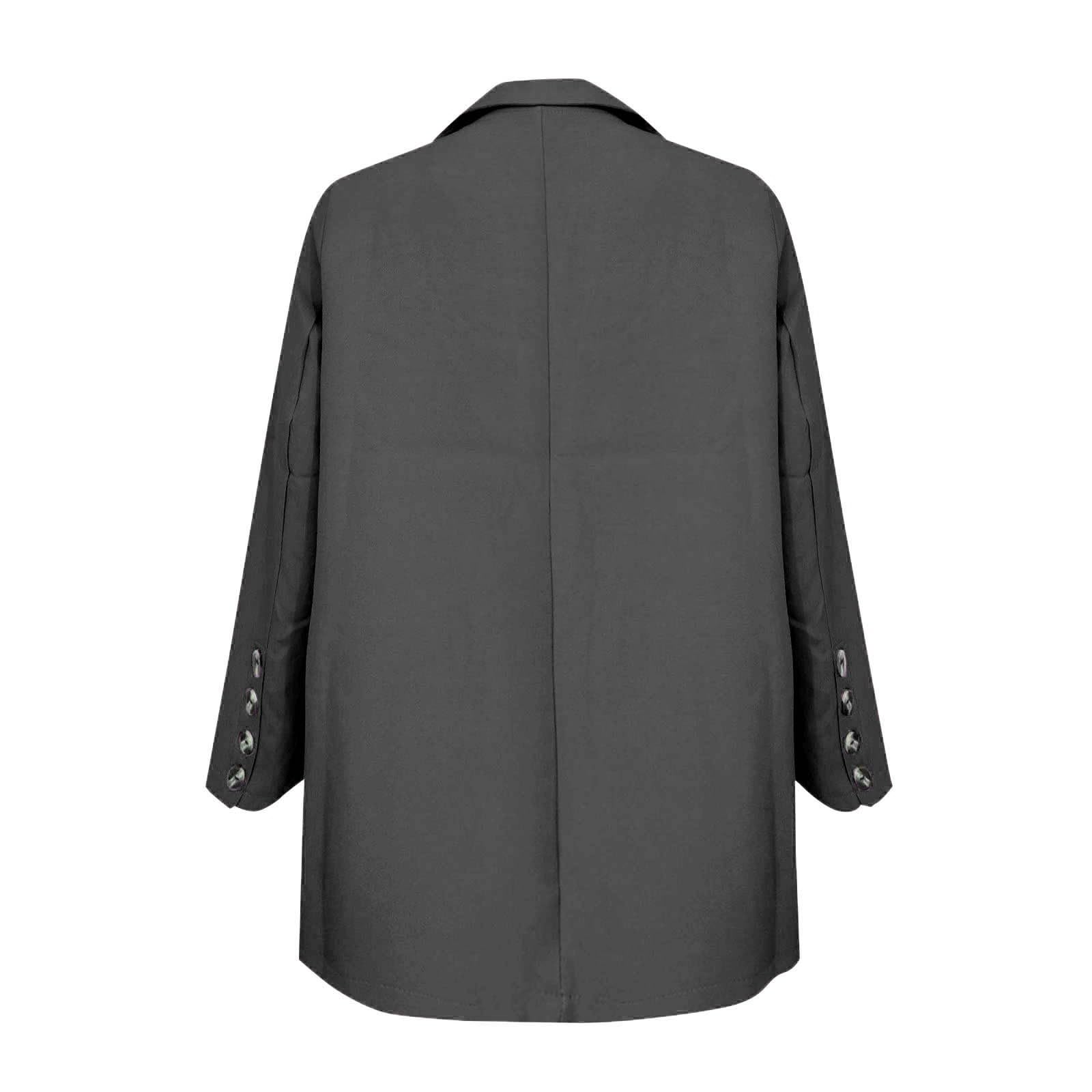 Generisch Traje de pantalón para mujer, elegante, de dos piezas, color liso, traje de ocio, chaqueta de traje y pantalones de traje, solapa, traje de oficina, pantalón blazer de 2 piezas, manga larga