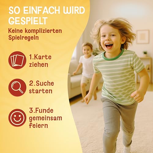 LIKARTO Entdeckerkarten Kinder Indoor - 55 Spielkarten Suchspiel & Zuhause entdecken - Spiel ab 4 Jahren - Lern- & Indoorspiel - Geschenk für Mädchen & Jungen – Bild 5