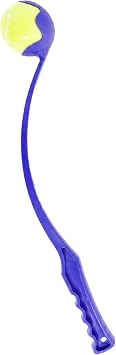 Dog Ball Launcher Tennis Ball Thrower Durable Hands Free Pick Up for Pet Exercise Chase Fetch Game Ball Included 50cm