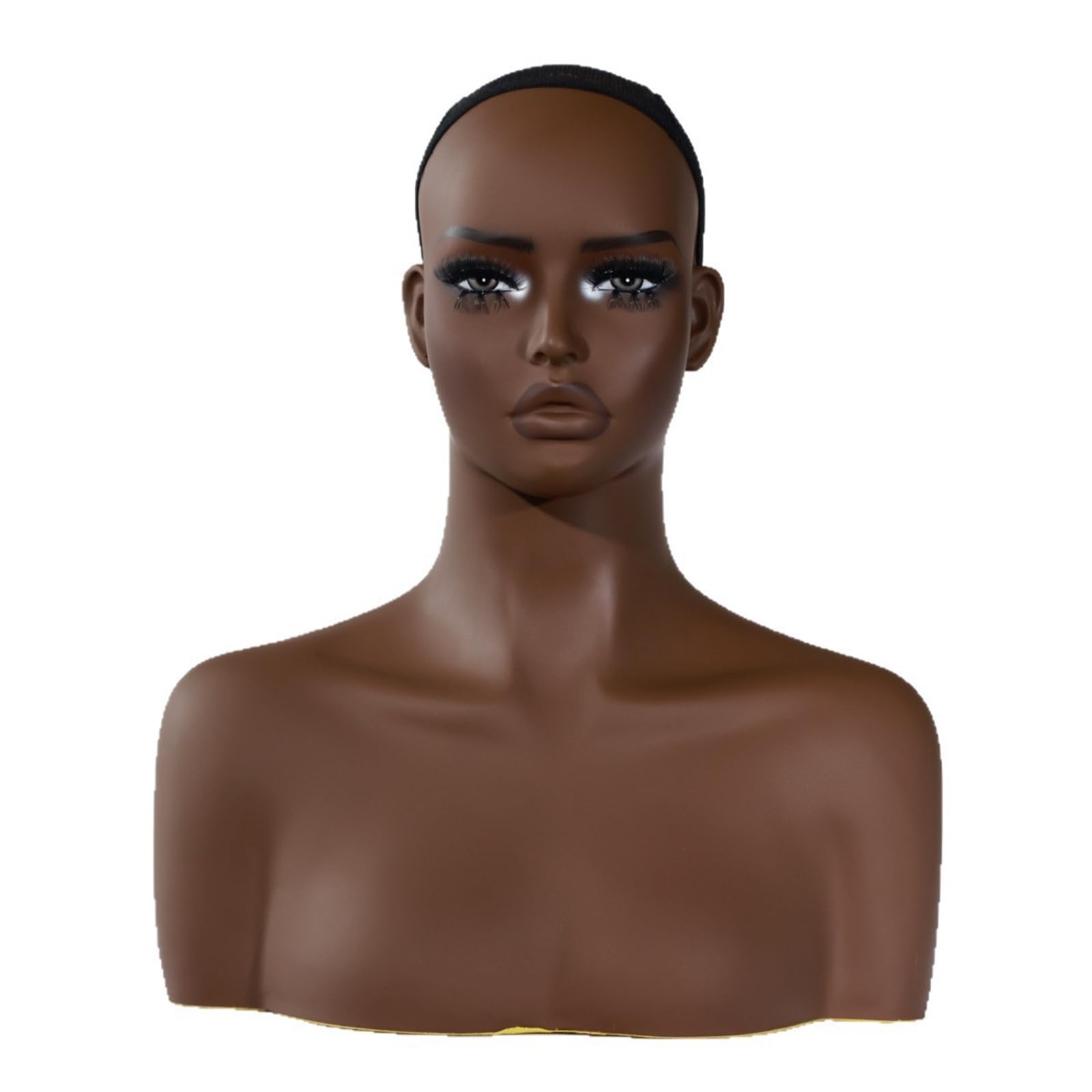Cabeza para Pelucas Maniquí Cabeza Soporte Expositor con Superficie Lisa y Gorra Elástica Que Sujeta Pelucas Diseño Limpio para
