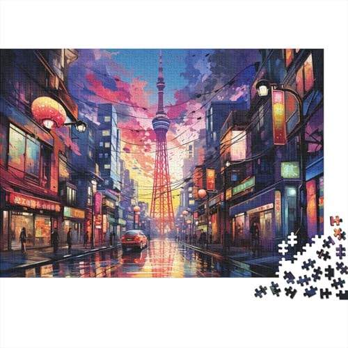 Image of Street Tower Sunset 1000pcs Puzzle For Adults Challenging