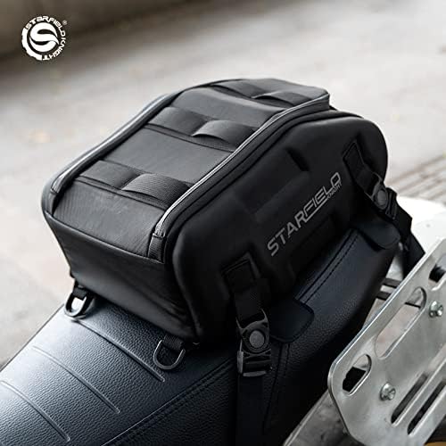 Miniatura 3 de Bolsa de motocicleta para asiento trasero, bolsa de combustible, caja de cola de tanque, bolsa de aceite, parte superior delantera, bolsa de sillín