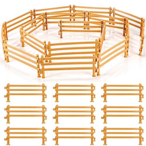 60 Piezas Juguetes de Granja Valla Mini Valla de Plástico DIY Decoración de Micropaisajes Accesorios Se Puede Utilizar Junto Con Modelos de Animales,Autos de Juguete,Bloques de Construcción,etc