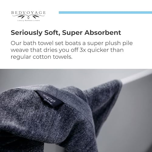 Bedvoyage Bath Sheet & Hand Towel Set - Luxury Hand & Body Bamboo Towels For Bathroom - Viscose Derived From Bamboo & Cotton, Super Absorbent & Fast Drying Plush Bath Towels Sand Beige #TOP3