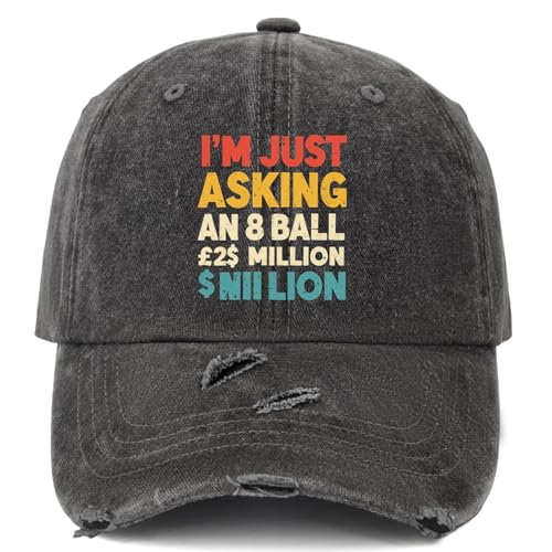 I'm Just Asking an 8 Ball Million Nii Lion Hat Women Funny Baseball Hats Funny Birthday Gifts for Women