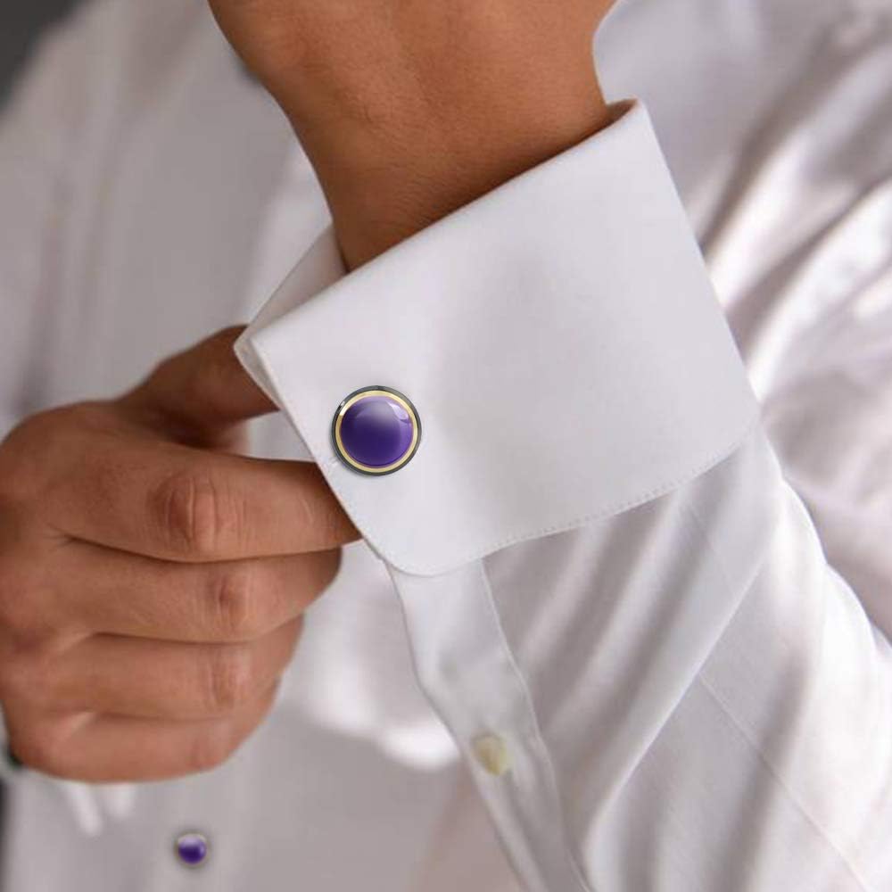 HAWSON Cufflinks and Studs for Men-Fashion Men Vintage Enamel Carbon Fiber Tuxedo Shirt Cufflinks and Studs Set for Regular Wedding Business Accessories - Image 2