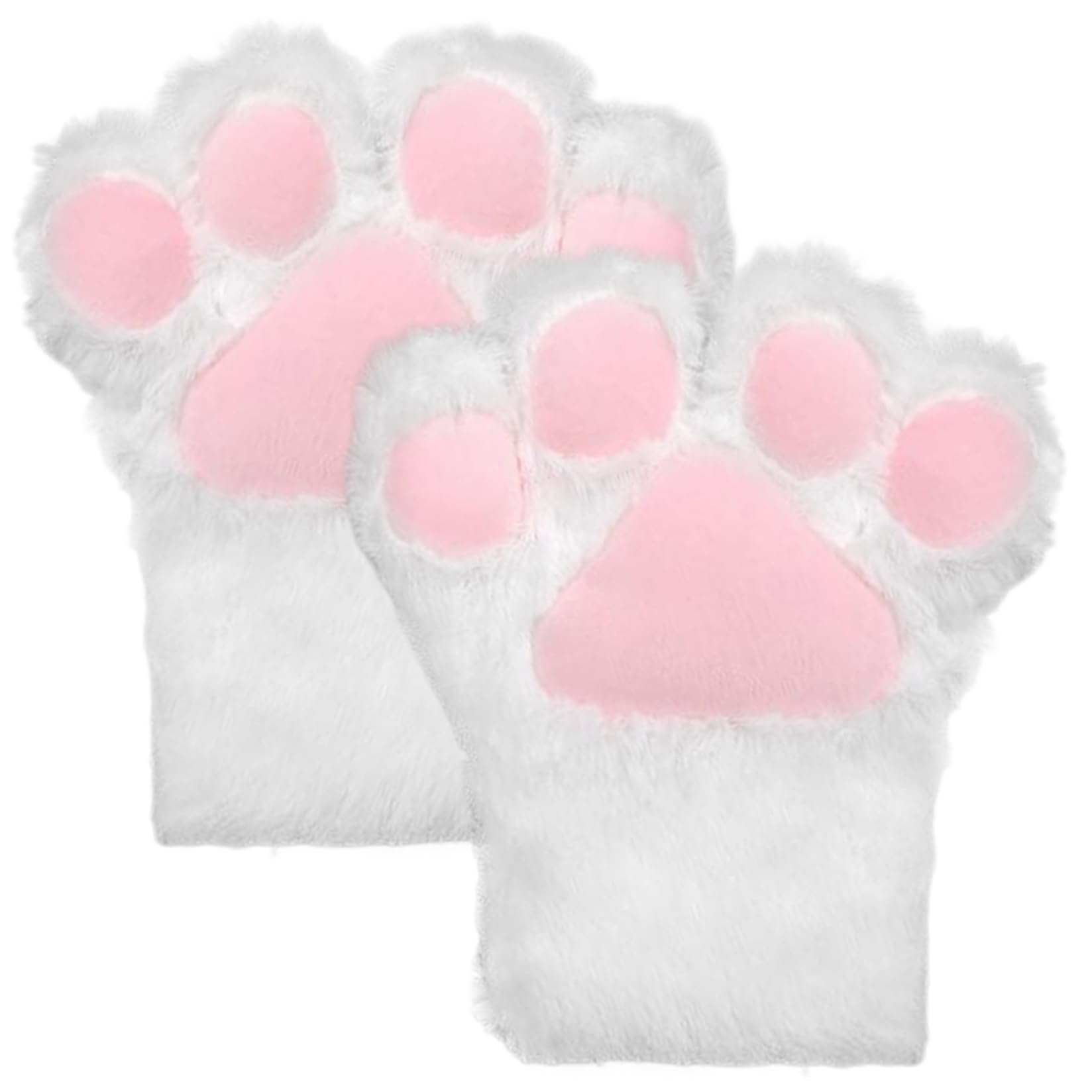 HoveeLuty Cat Paws Gloves 1 Pair Cat Paws 9x7.5 Cute Furry Paws Gloves Bear Furry Paw Soft and Skin Friendly Plush Fox Paws Anime Cosplay Therian Paws for Women Adult Halloween Party