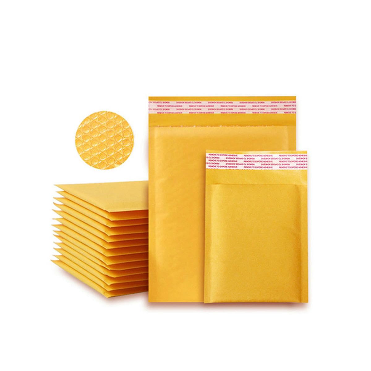 25 pz 25x30+4 cm Buste imbottite a bolle d'aria Buste imbottite foderate Buste postali antiurto Buste postali impermeabili Autosigillanti Rosa-Carta kraft - Giallo-25 * 30 cm