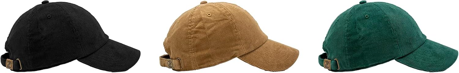 Classic 6-Panel Corduroy Cotton Baseball Unisex Cap with Adjustable Brass Buckle