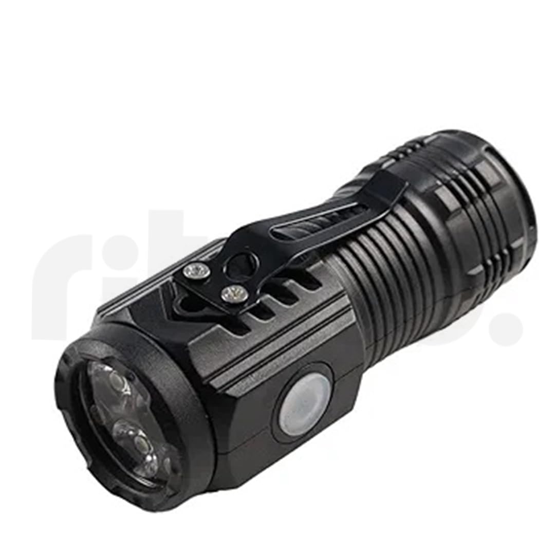 ritmo mini led torch, super bright pocket light, 3 lights modes, usb-c rechargeable, light water resistant,(black)