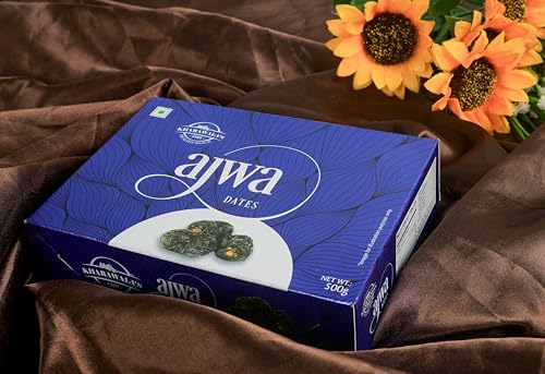 Image of KHARAWALA'S Ajwa Dates - 500gm | From the Finest Farms | Premium Khajoor | Fresh & Authentic Dry fruits | Naturally Sweet & Juicy Dates from Saudi Arabia