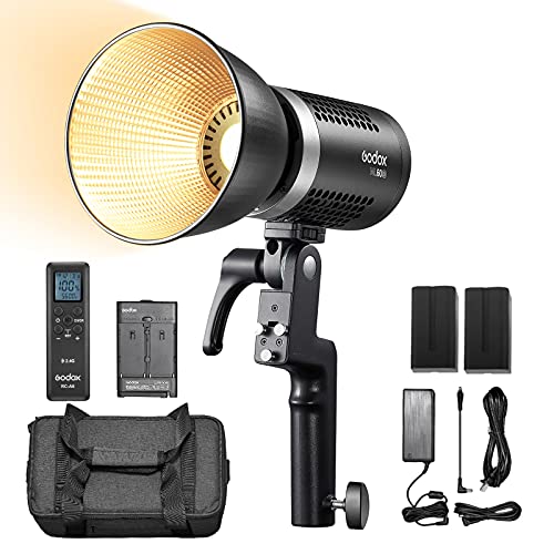 【Godox正規代理店】Godox ML60/ML60Biバイカラー 60W LEDビデオライト撮影補助光 手持ち式 2800K-6500K CRI 96+ TLCI 97+ 静音ファンモード RC-A6リモコンとバッテリー同梱 (ML60Bi) [並行輸入品]