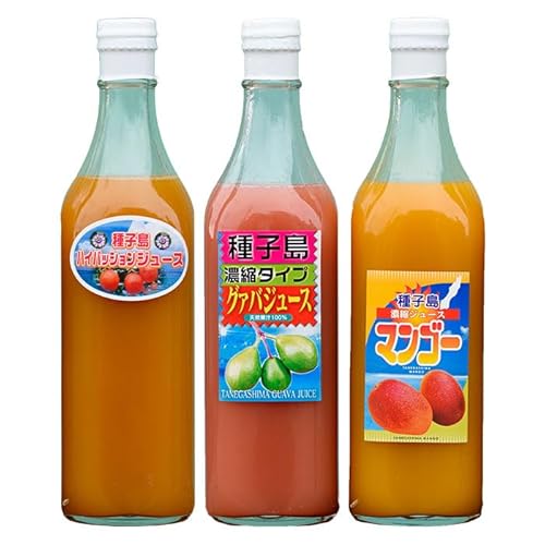 菓心利休 南国種子島のパッション・グァバ・マンゴージュースセット(合計3本・各500ml)