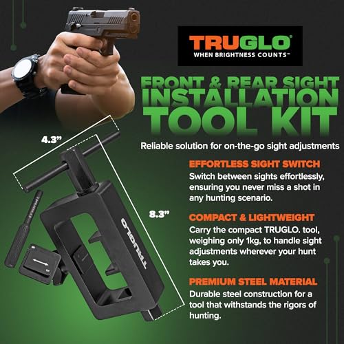 Image of TRUGLO Portable and Durable Steel Rear and Front Sight Installation and Removal Tool with Mounted Sights for Hunting