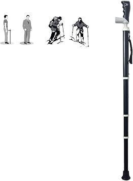 Trekking PolesTitanium Walking Sticks - 4-section telescopic 3 Adjustable Heights ultra-light portable cane suitable for backpacking1PC
