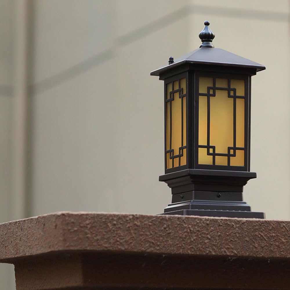 Modern Outdoor Light for Patio Floor Lamp Traditional Waterproof Pillar Lamps Outdoor Decorations Aluminum Glass Column Light Fixture for Outdoor Patio