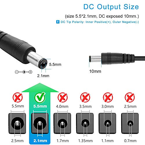 12V 5A Netzteil 60W AC DC Adapter (Eingang 110V-220V, Ausgang 12 Volt 5 Amp 60 Watt) DC Konverter LED Treiber Beleuchtung Trafo für 12V 5A Flexible LED Band Strip Light 1 Set schwarz