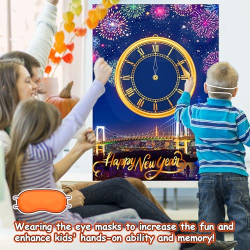 iPartycool New Years Eve Games, New Years Eve Party Supplies 2024, New Year Games, Clock Stickers Games, New Years Party Games for Kids Adults Family Activities, Happy New Year Crafts Decorations by iPartycool - Used condition - Image 7
