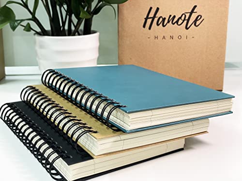 Hanote 3 Packs Spiral Notebook 5.5” X 8.5”, A5 Hardcover Spiral Notebook, Notebooks College Ruled, 120 Sheets, 240 Pages, Notebook With Dividers, Back Pocket, Notebooks For School, Office And Note Taking. #TOP6