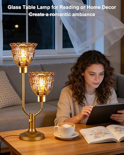 Image of Lightdot Mid Century Modern Table Lamp Dimmable Vintage Gold Lamp Gift