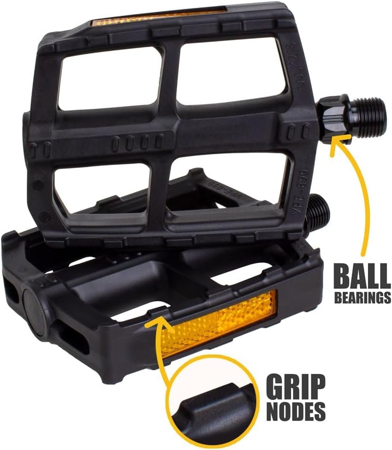 BV Bike Pedal - Universal Fit Bicycle Pedals 9/16" Compatible, Non-Slip & Durable Lightweight, Fits Most Adult Bikes & MTB Bicycles