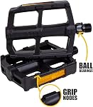 Pédales de vélo de montagne BV 9/16" pour VTT, BMX, vélo de route, vélo électrique, cyclisme urbain - Plateforme plate légère et large - Antidérapantes, durables, s'adaptent à la plupart des vélos pour adultes
