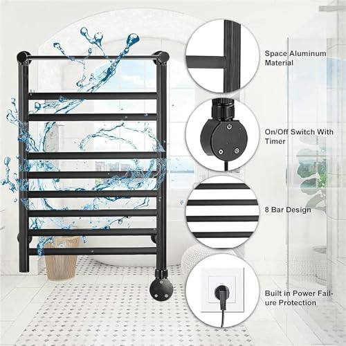 Chauffage de serviette électrique mural à écran tactile 50-55 ℃ - 4