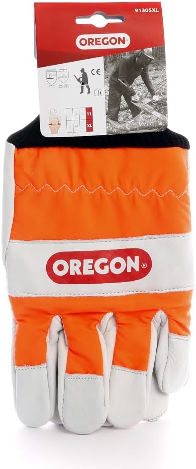 Oregon Chainsaw Left-Hand Protection Leather Gloves – Extra Large (Size 11) (91305XL)