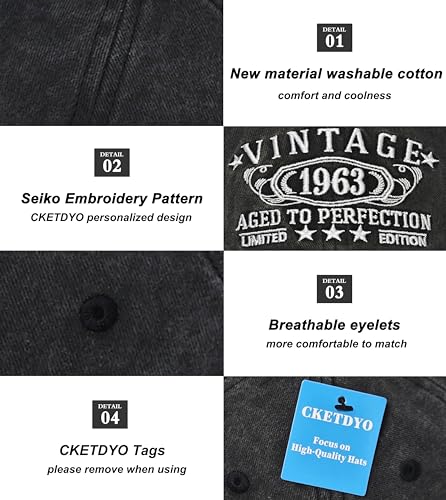 Image of 1926-1996 Birthday Gifts for Men Women,Personalized 30th-100th Birthday Ideas Gift,Parents Vintage Hat