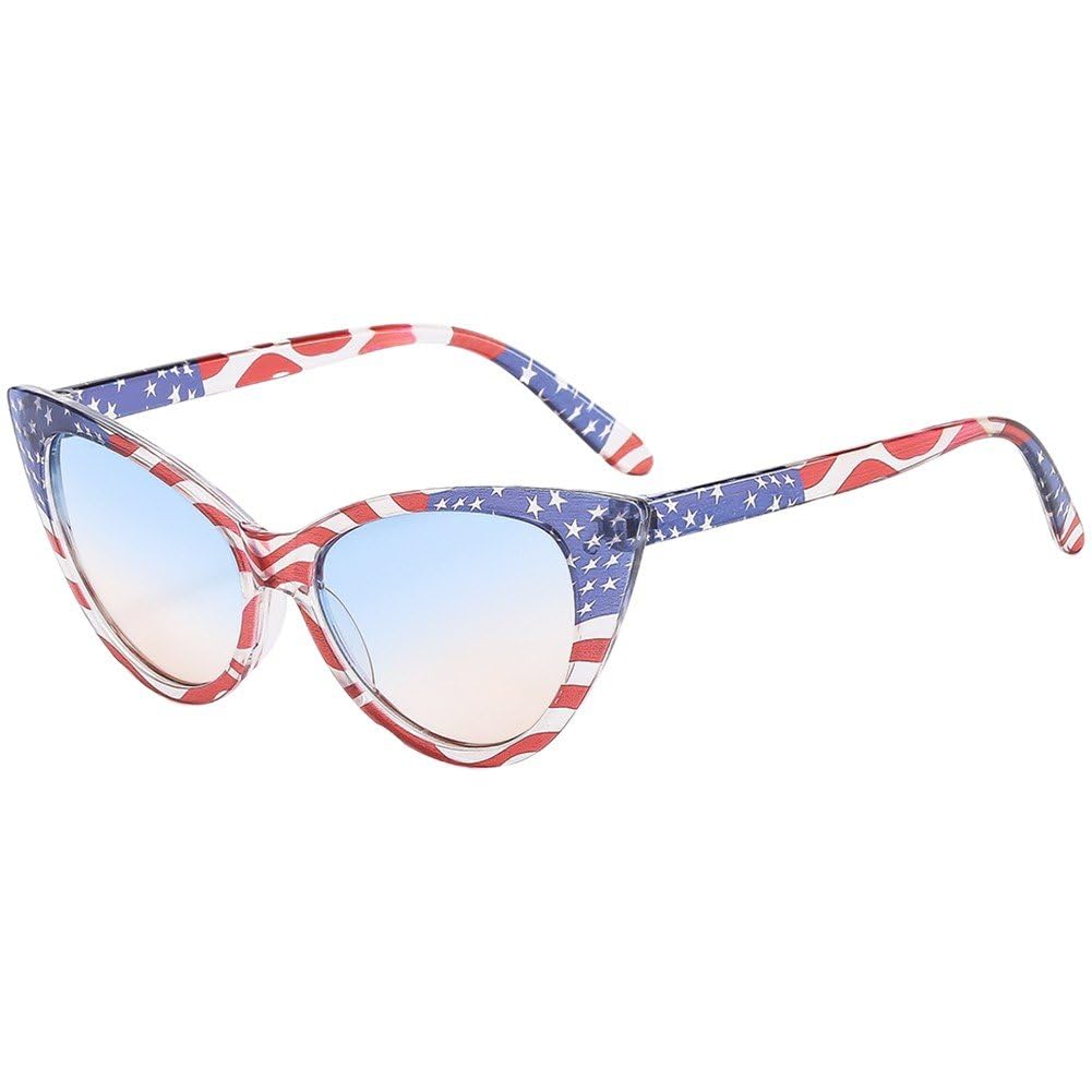 Cat Eye Sunes bardzo duże okulary, okulary w kształcie gwiazdy, patriotyczne dekoracje na 4 lipca