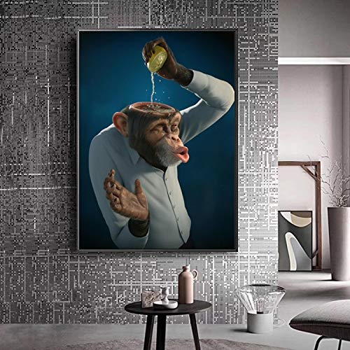 Toile Singe Moderne Drôle 70x100cm pour Rompre la Monotonie - 4