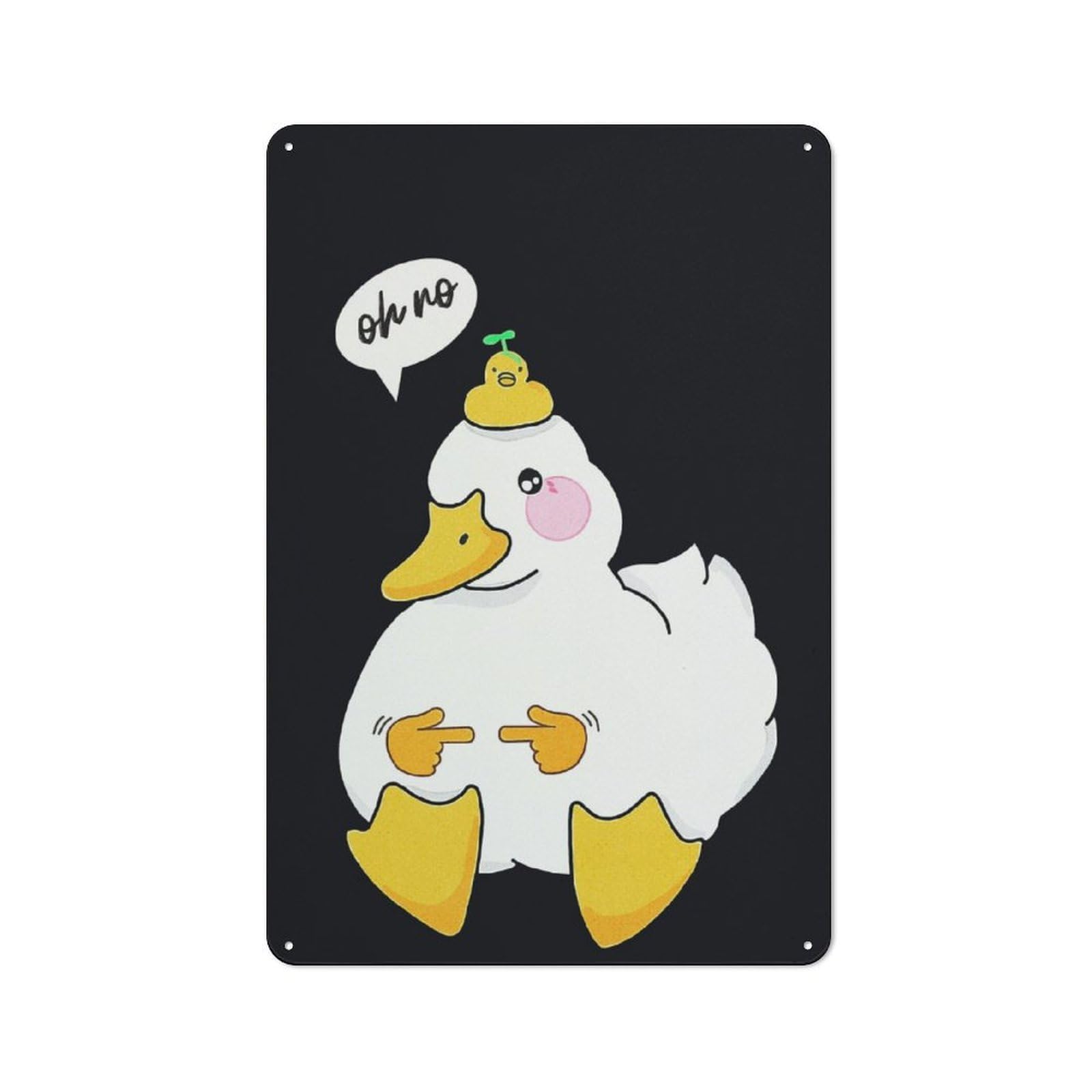 Junmoney Oh No Duck Vintage Metal Sign 30X20cm For Hobby Room Or Studio, Housewarming Present For People Styling Hobby Room And Studio