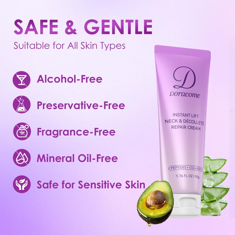 Neck Cream with Retinol for Tightening and Firming -Hyaluronic Acid Anti-Aging Face Moisturizer; Wrinkle Smoother for Women & Men Helps Improve Look of Sagging Face and Neck-Black Tone Purple