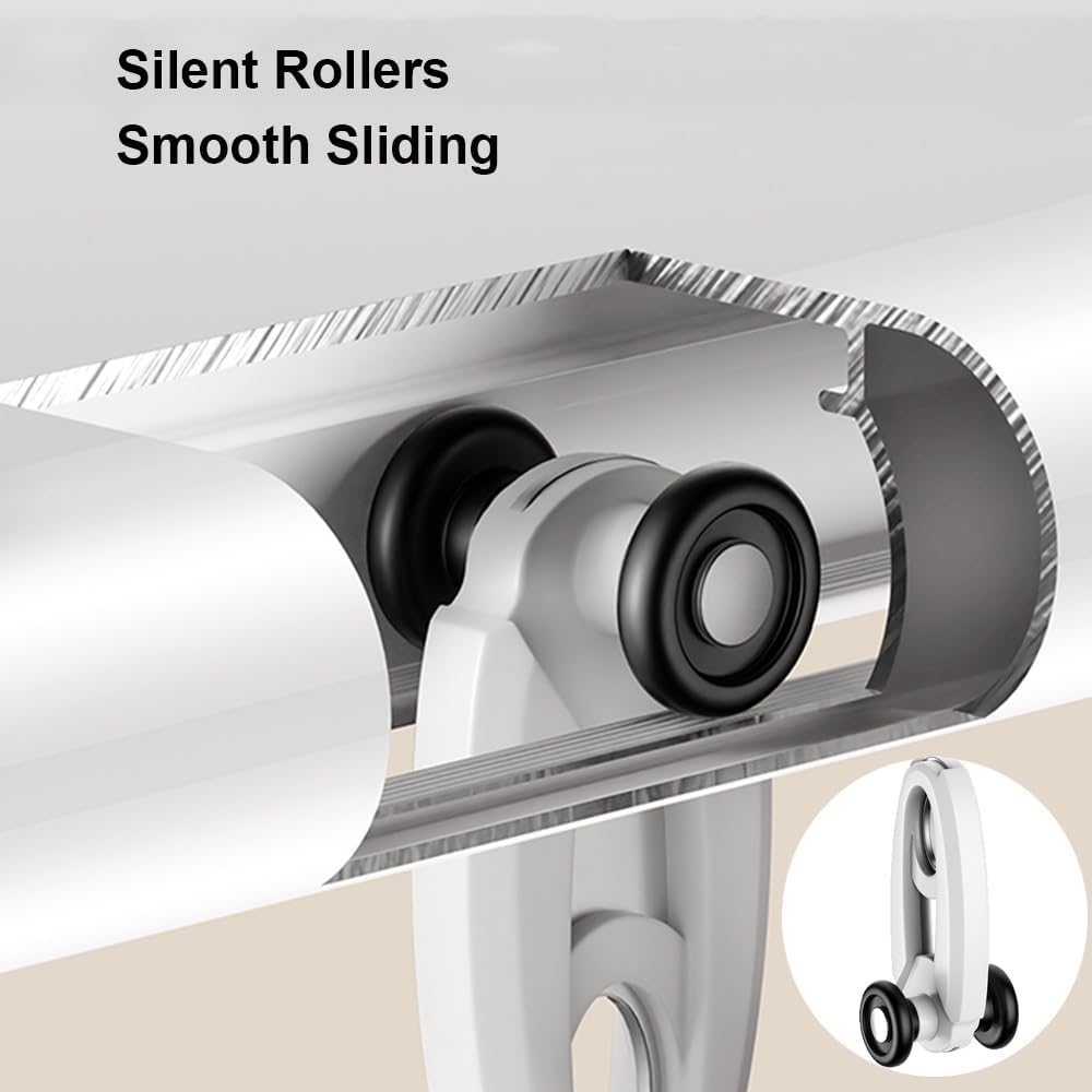 Aluminum Double Curtain Track System - Ceiling Mount Sliding Rails for Living Room & Bedroom, 3.3Ft to 16.4Ft, Black Room Divider Solution, Adjustable Curtain Rods, Durable & Stylish