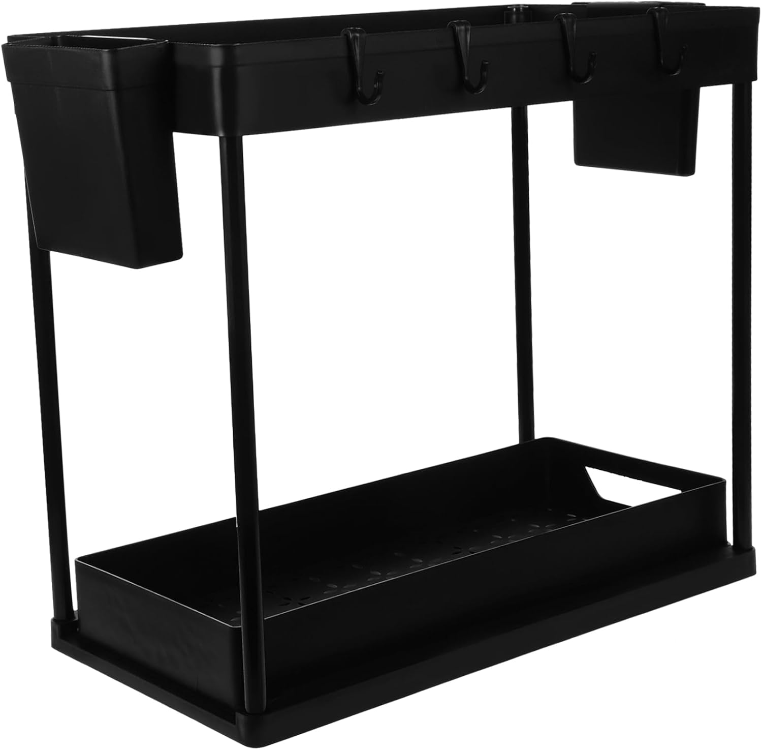 STOBAZA 2tier under Sink Storage Organizer Countertop Kitchen Rack for Bathroom Spice Holder Sliding Design Multipurpose Storage for Modern Kitchens