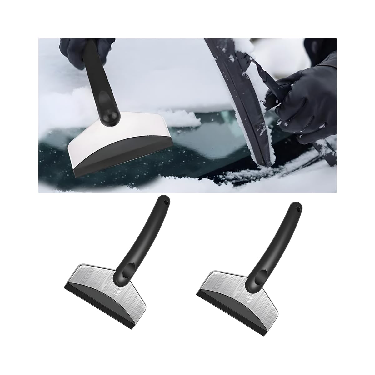 Zpana Rascador de hielo para parabrisas de coche, sin arañazos, removedor de escarcha de nieve LCE con mango ergonómico, herramienta de limpieza de pala para romper hielo de ventana automática, ajuste