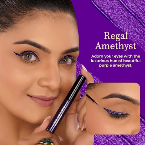 Image of Parul Garg Beauty Hi-Shimmer Liquid Eyeliner - Smudge-Proof, Water-Resistant & Quick-Drying | Long-Wear, Precision Tip & Glitter Finish for Intense Shine | Amethyst Purple | 5ml