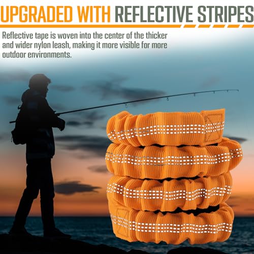 Apeso 2 Pack Kayak Paddle Leash, Paddle Board Leash Fishing Lanyard Tool Tether with Carabiner Kayaking Accessories for Canoe Boat Inflatable Paddle Board (Orange)