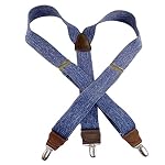 HoldUp Suspender in a Dark Denim color Y-back Suspenders in our Casual Series with No-slip Silver Patented Clips www.denim.fit