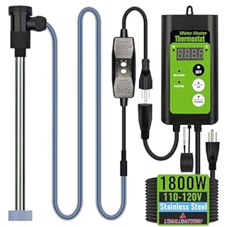 LINGLONGTEMP 1800W Submersible Hot Tub & Pool Portable Immersion Water Heater with Temperature Control and GFCI Leakage Protection for Swimming Pools, Bathtubs, Buckets, Baptistries, and Most Liquids